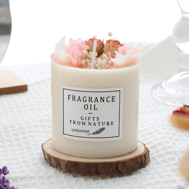 Dried Flowers Decor Romantic Candles