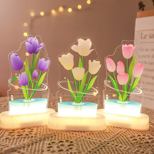 UV Color Printing Tulip Light Decorative Ornaments Small Night Lamp